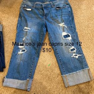 Maurice’s capri jeans. Size 11/12